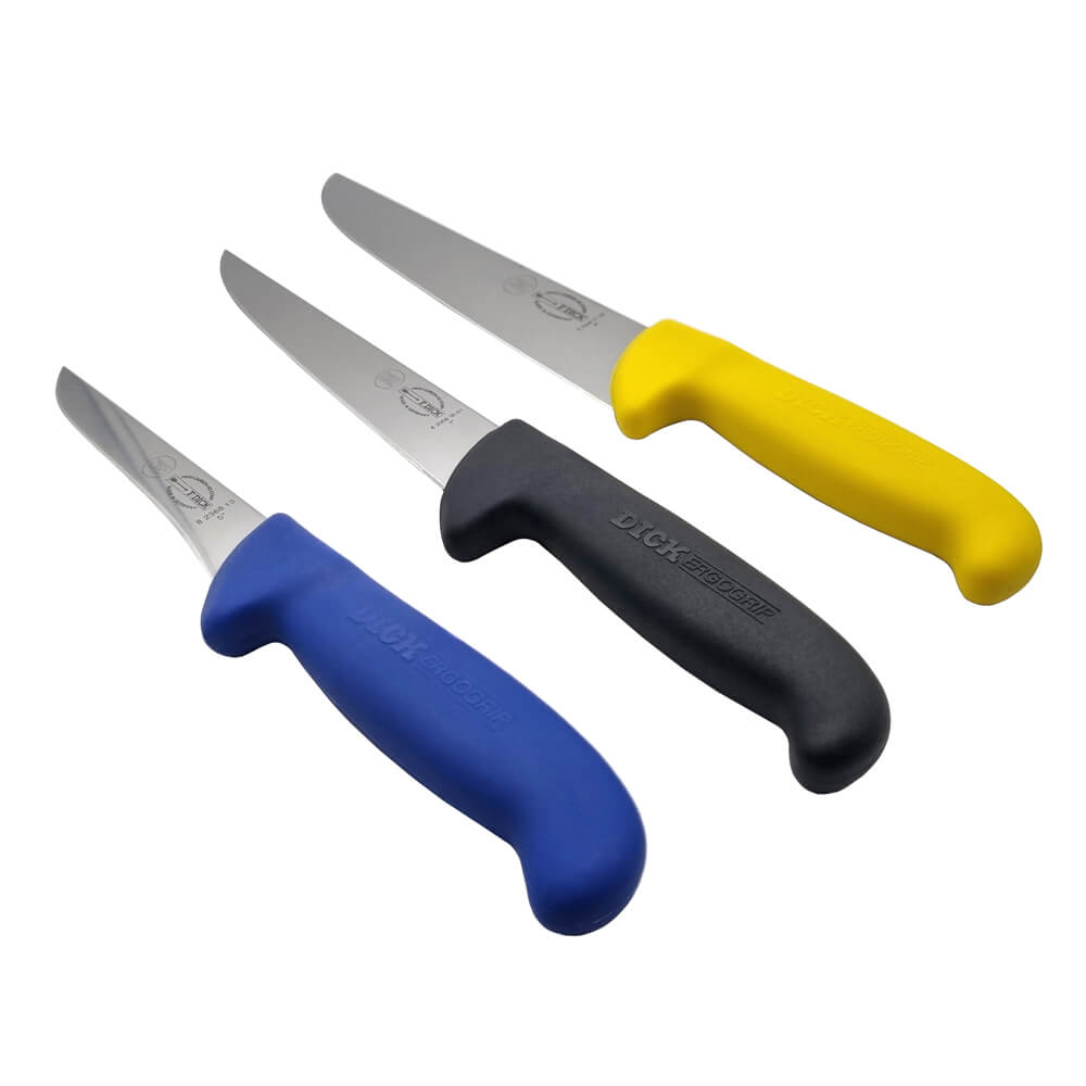 Dick set of knives ERGOGRIP boning knife, larding knife, butcher block  knife