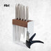 Furi Pro Limited Edition Walnut & White Knife Block 7 Pc Set