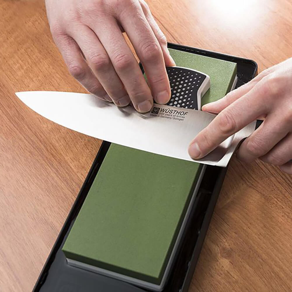 How to Hand Sharpen a Wusthof Chef's Knife on a Whetstone 