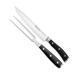 Wusthof Classic Ikon Black Carving Knife 2 Pc Set