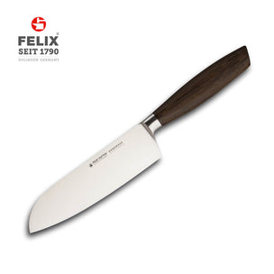 FELIX Smoked Oak Santoku Knife 16cm