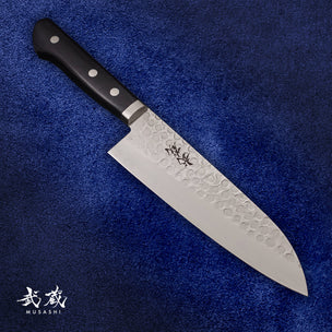 Musashi VG-1 Steel Tsuchime Sakura Wood Santoku Knife 16.5cm