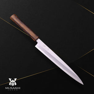 Musashi White Steel #2 Kasumi Sumi Urushi Single Bevel Yanagiba Knife 21cm